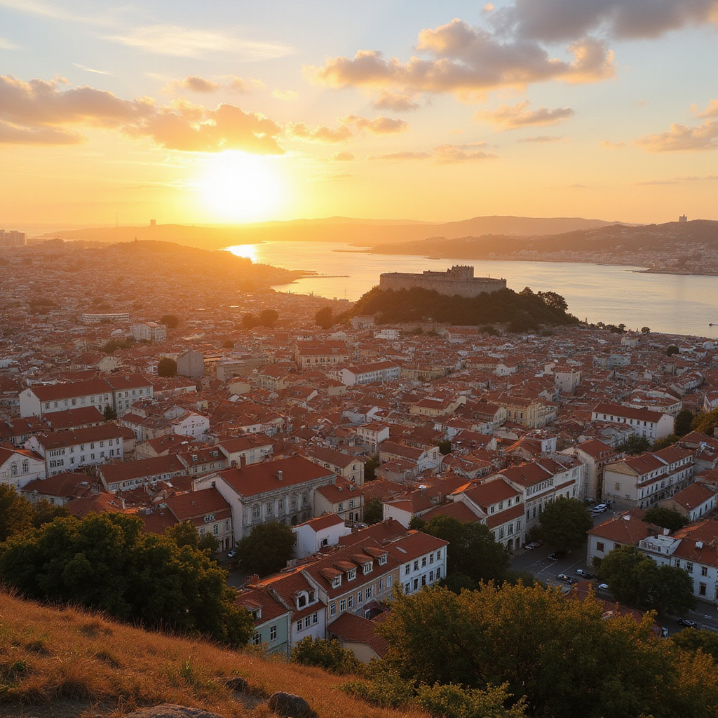 Widok na Lizbonę z punktu widokowego Miradouro da Senhora do Monte