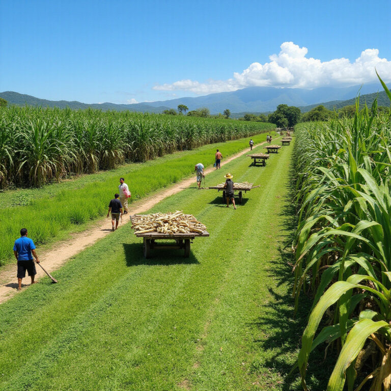 Plantacje trzciny cukrowej w Puerto Plata, Dominikana