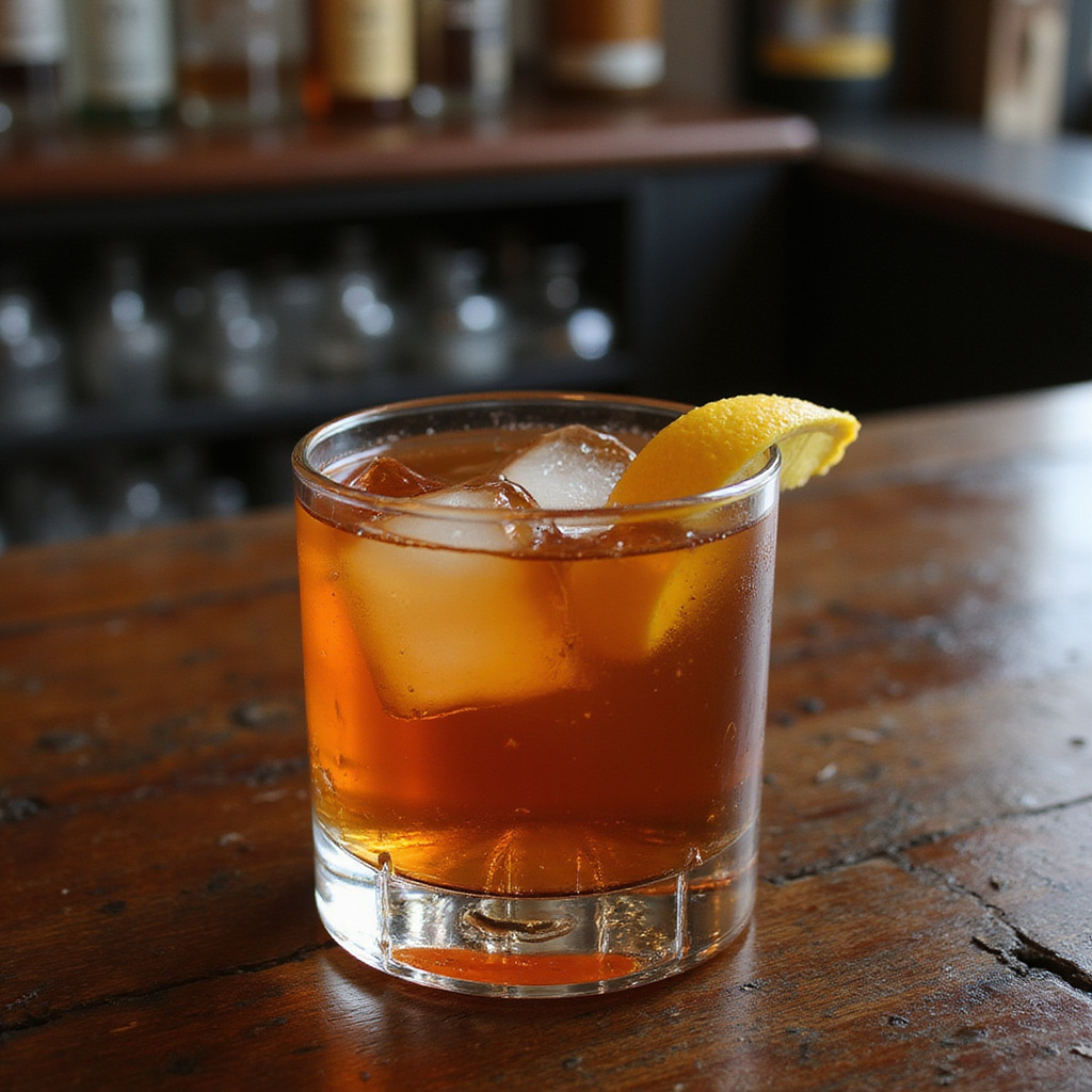 Sazerac - kultowy drink z Nowego Orleanu na drewnianym blacie