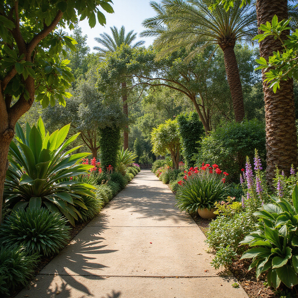 Spacer wśród tunezyjskich ogrodów Hammamet z bujną roślinnością