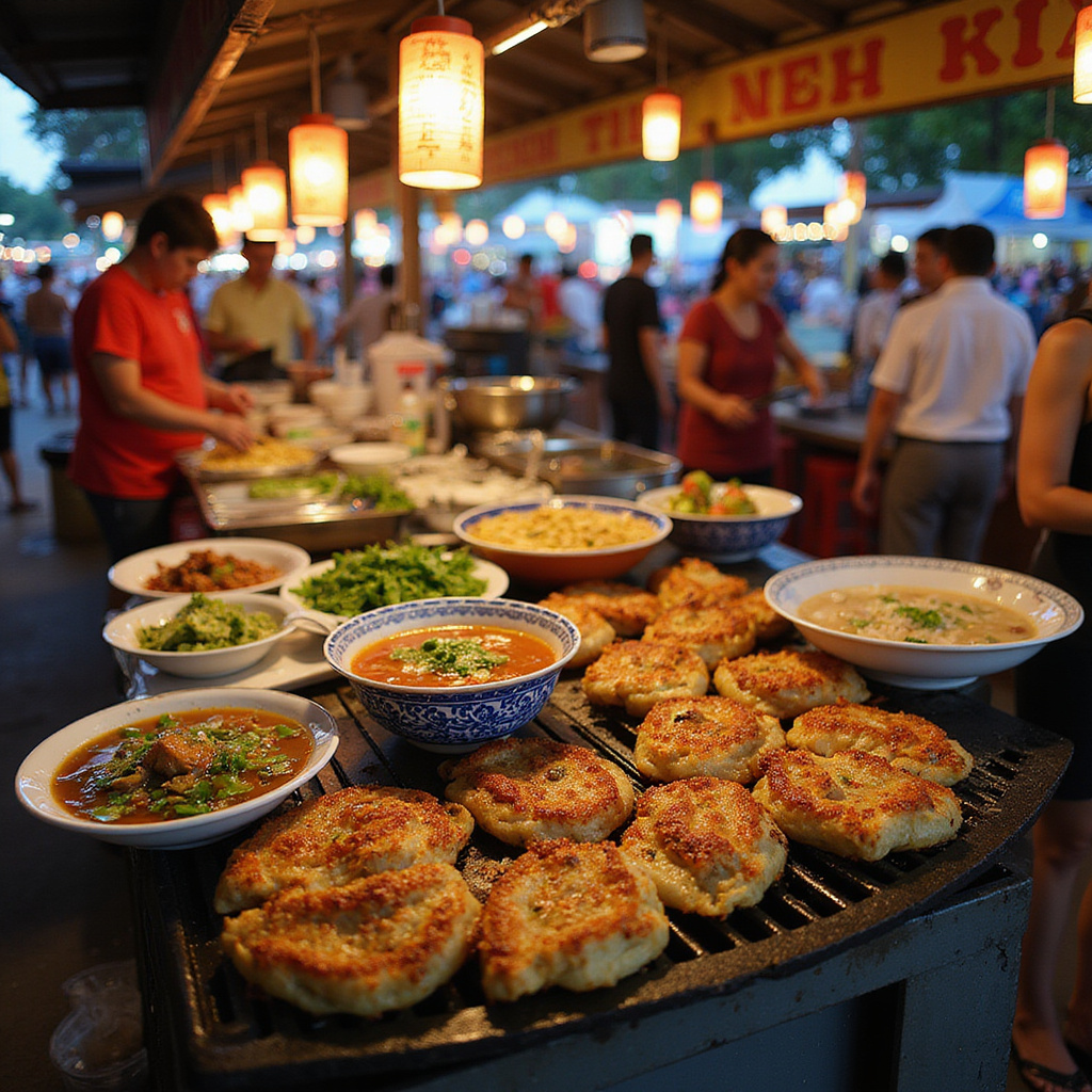 Tradycyjne dania wietnamskie na straganie podczas festiwalu w Nha Trang