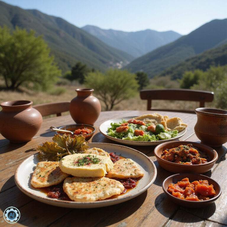 Tradycyjne jedzenie Cypr w górach Troodos - halloumi i meze