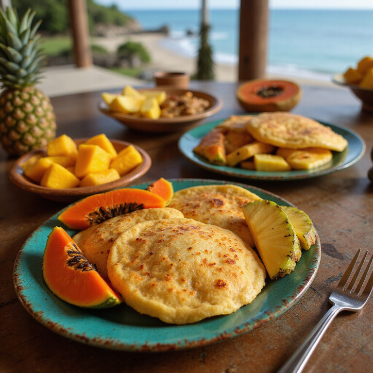 Tradycyjne kenijskie śniadania w Watamu z mandazi i świeżymi owocami