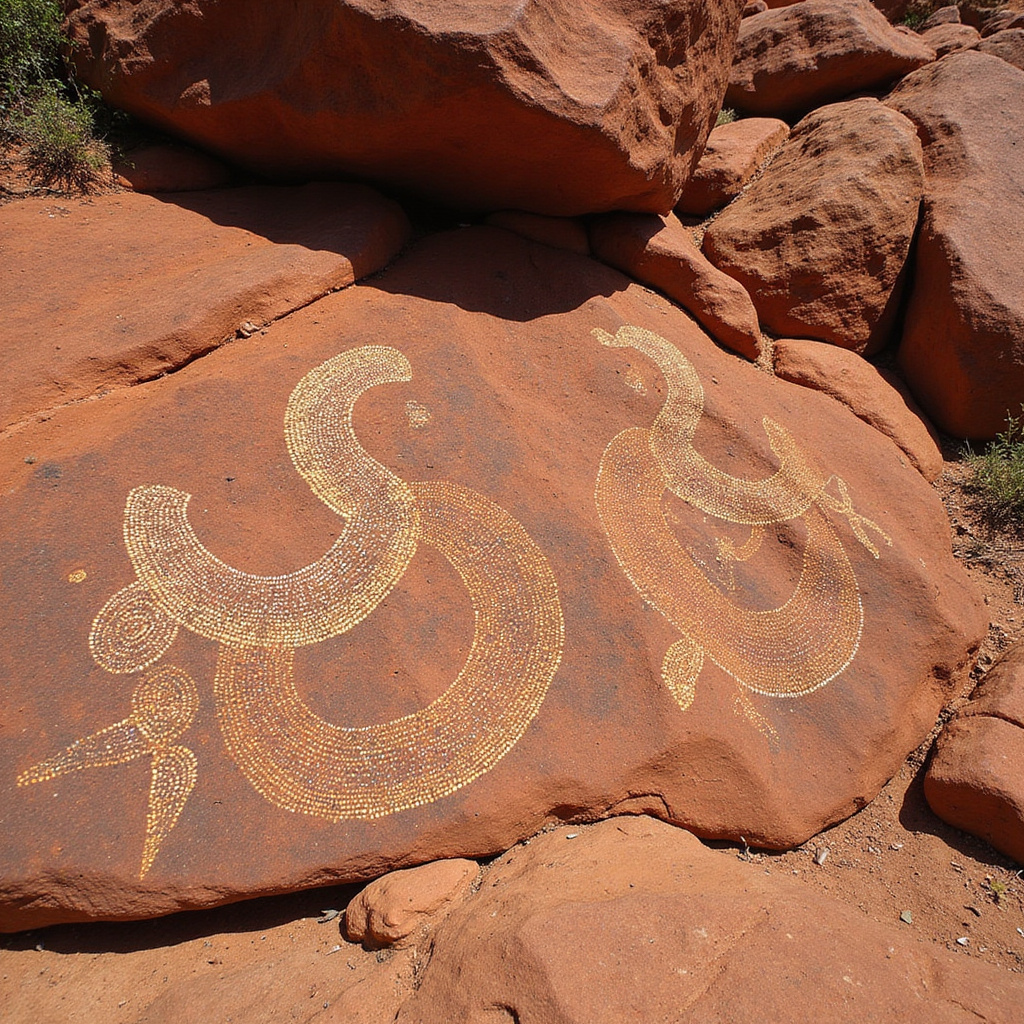 Tradycyjne malowidła Aborygenów na skale w Terytorium Północnym