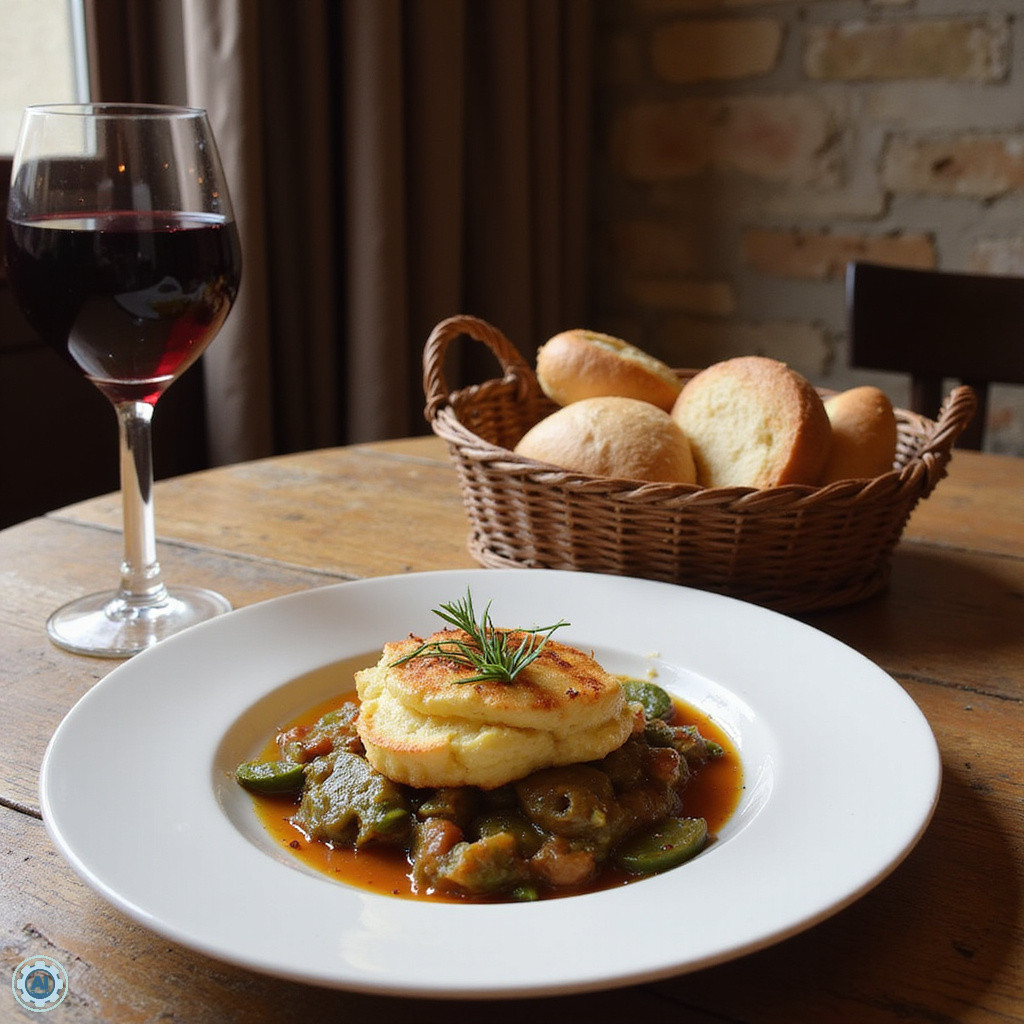Tradycyjne Menu del Día w San Sebastián z daniami głównymi i winem
