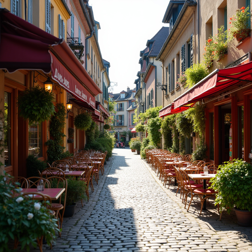 Ulica w Strasburgu z kawiarniami i restauracjami, gdzie serwują lokalne specjały