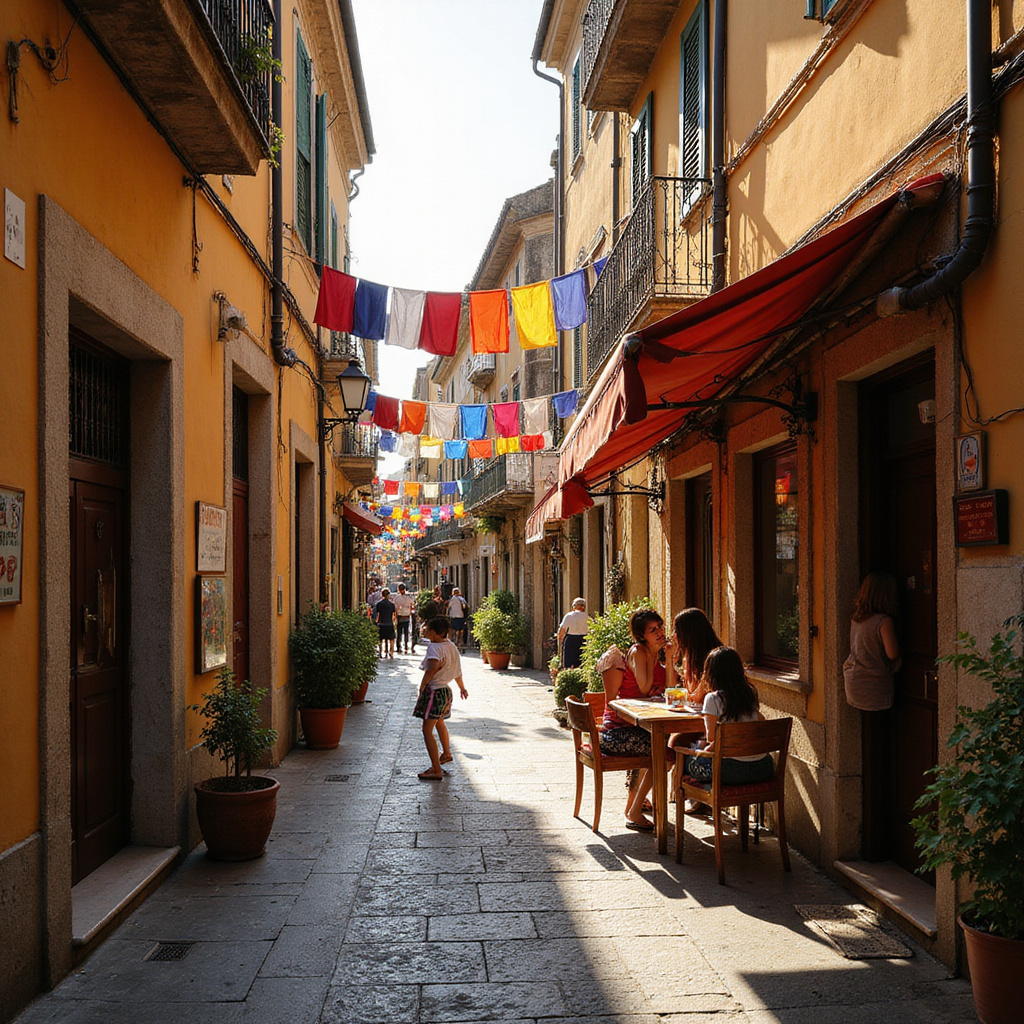 Uliczka w Neapolu z widokiem na tradycyjną pizzerię i lokalne życie
