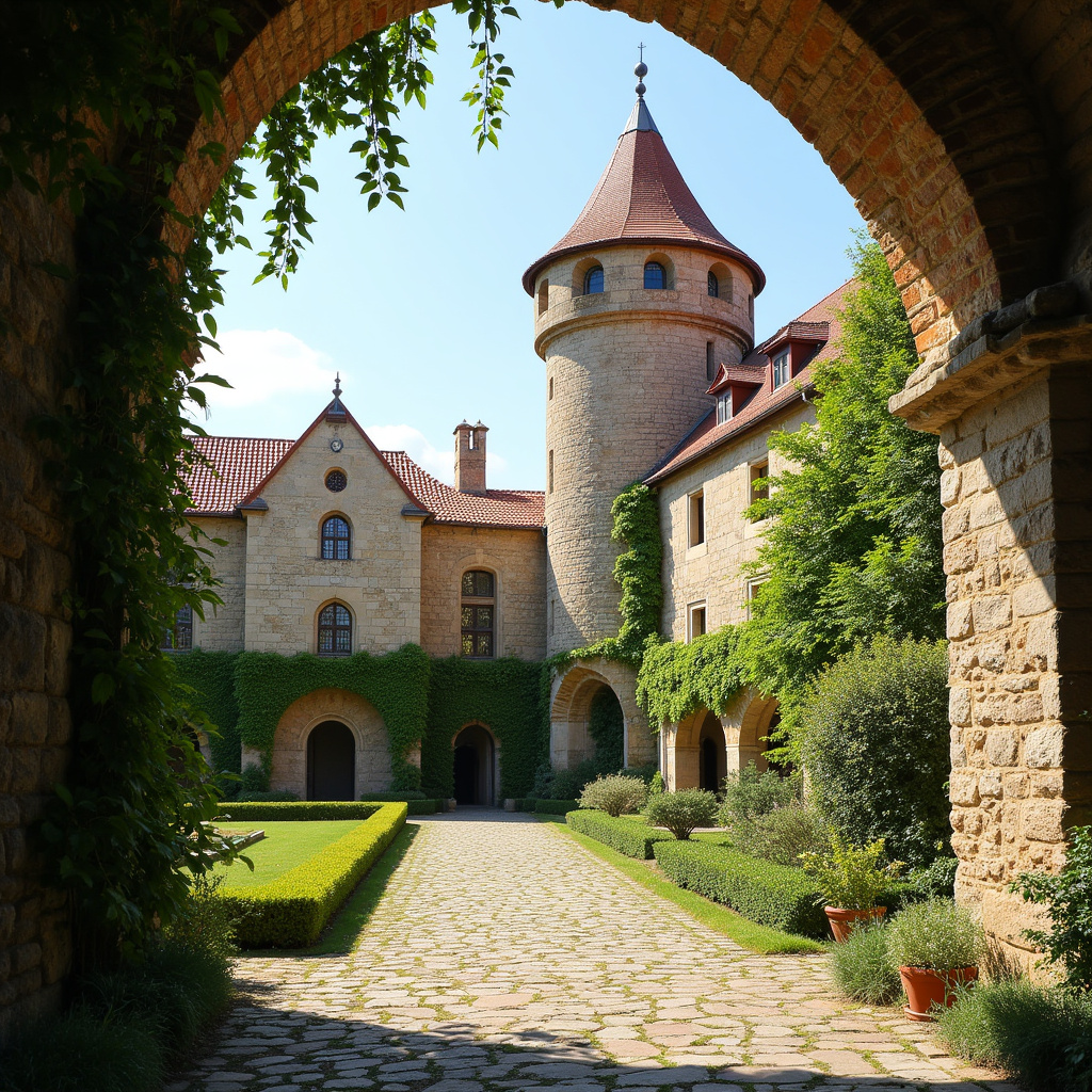 Widok na Wieżę Lāčplēsis Zamku Cēsis z dziedzińca, historyczna budowla