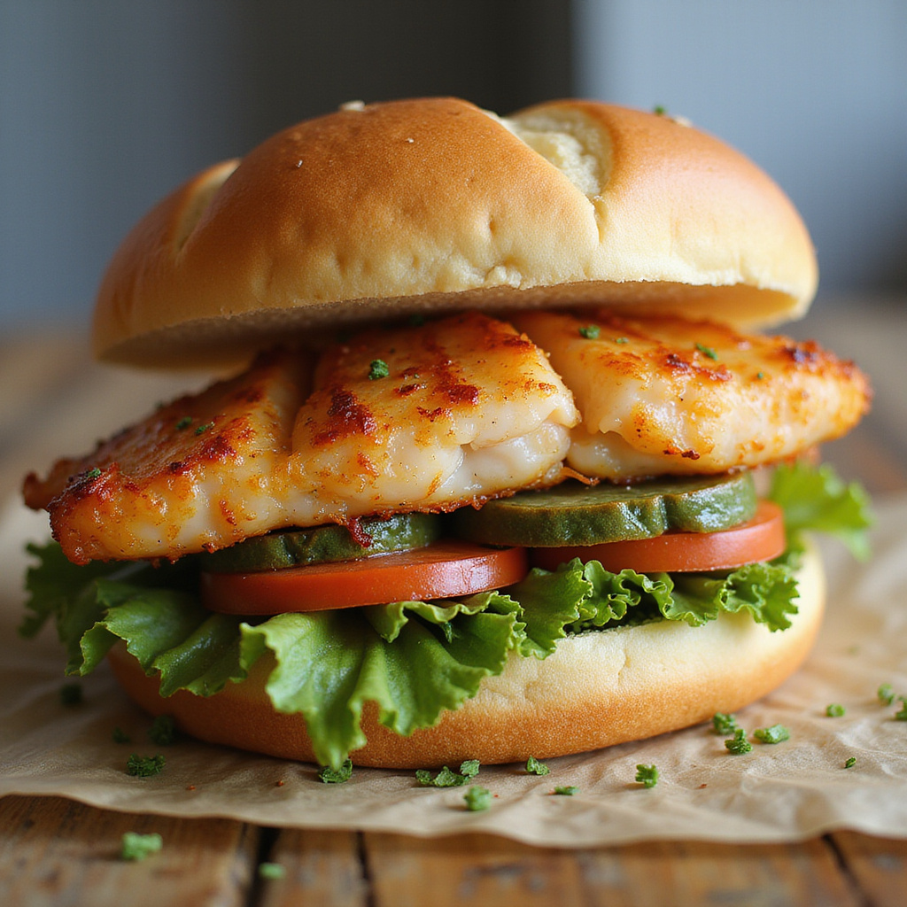 Świeży balık ekmek z chrupiącą rybą i warzywami