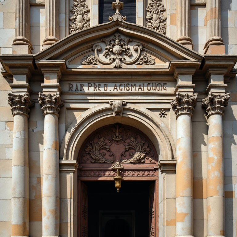 fasada kościoła San Agustín w Guadalajarze z barokowymi zdobieniami