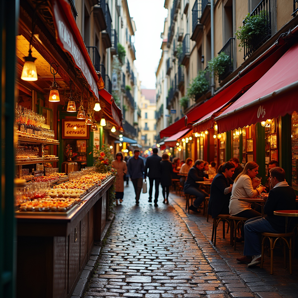 Tradycyjne bary pintxos w zabytkowej dzielnicy Casco Viejo w Bilbao