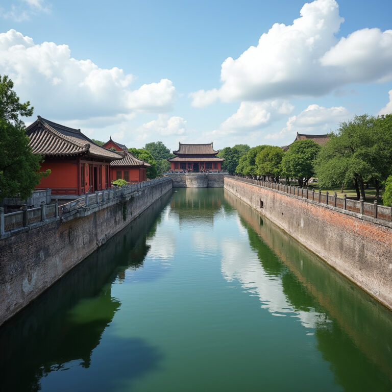 Cytadela Cesarska w Hue – widok na mury i fosę