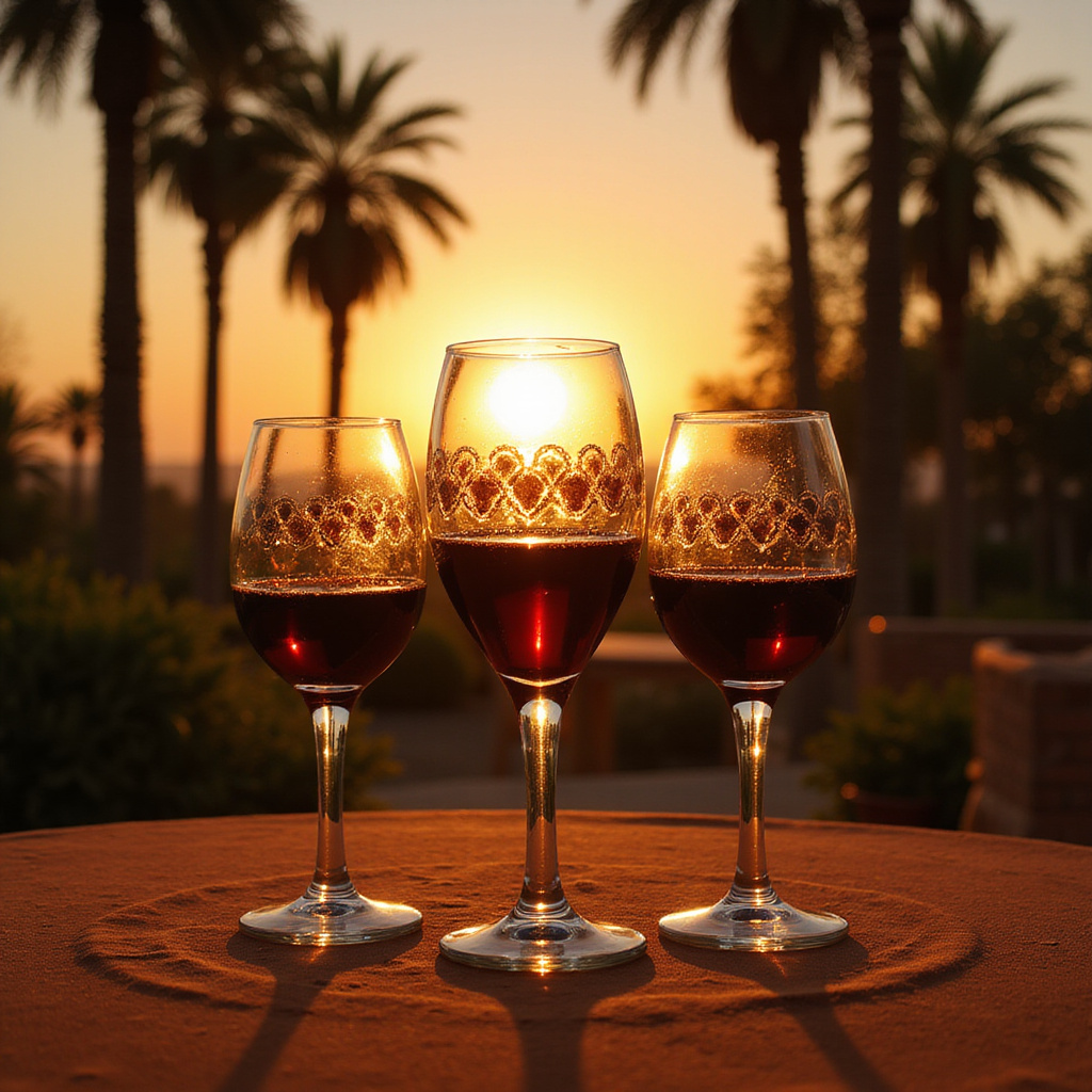 degustacja tunezyjskich win w cieniu palm daktylowych