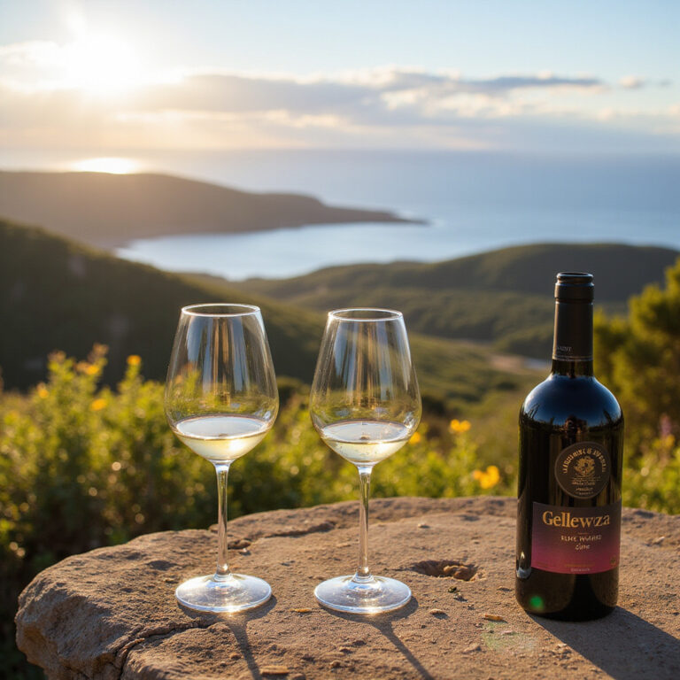 Degustacja wina Gellewza w winnicy Gozo z widokiem na morze