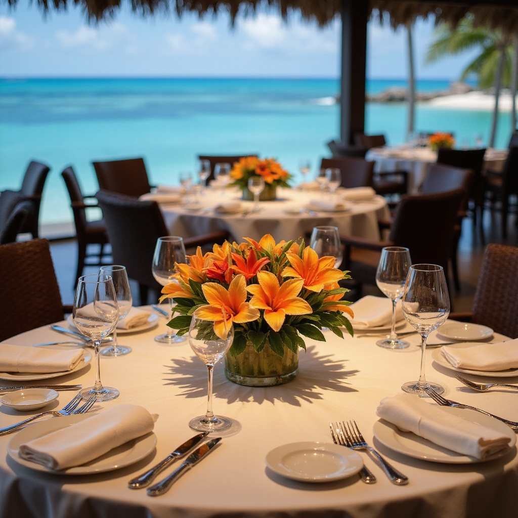 Elegancki stolik w restauracji fine dining w Cancún
