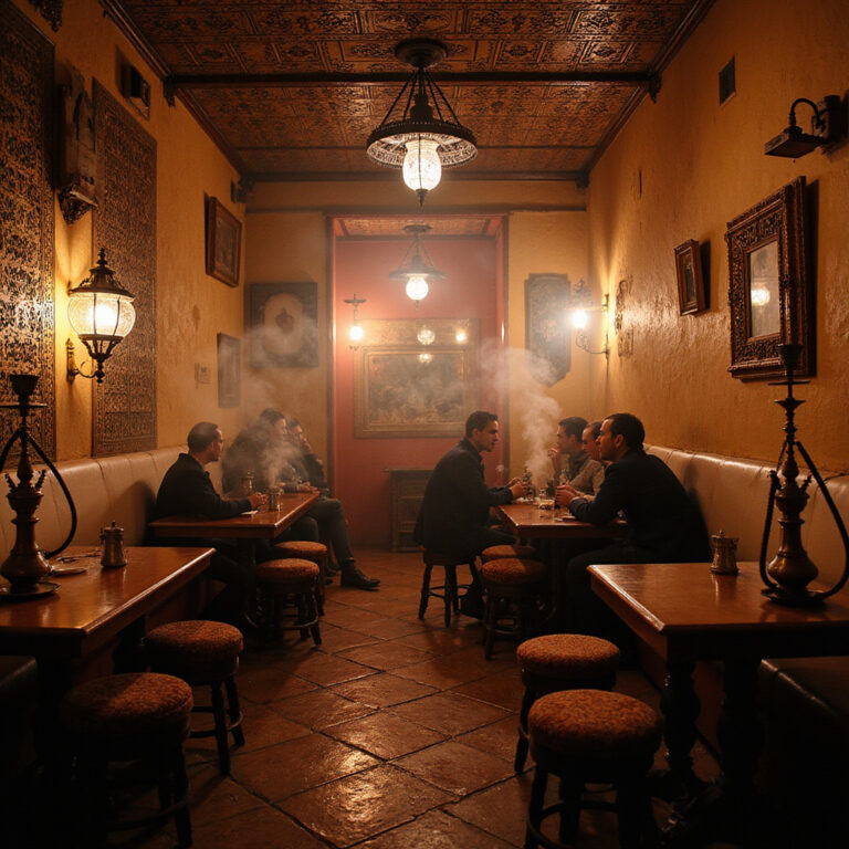 kawiarnia shisha w Kairze z tradycyjnymi fajkami wodnymi