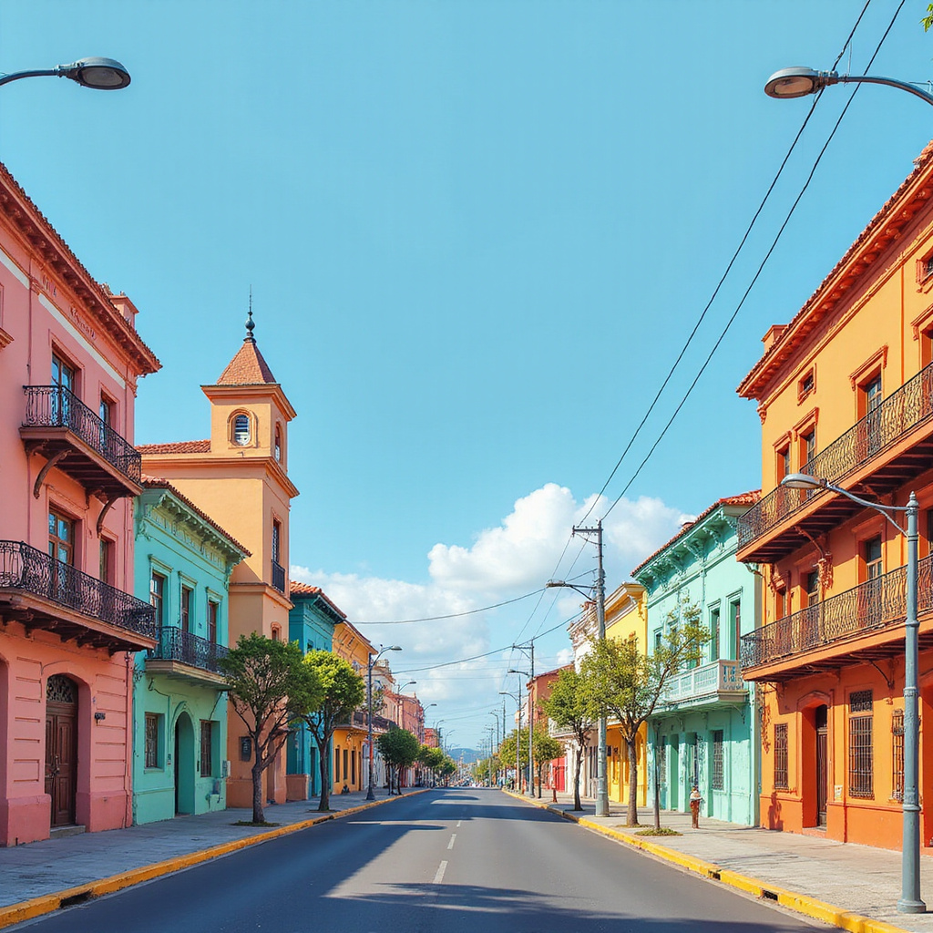 Ulica w Buenos Aires z kolorowymi domami