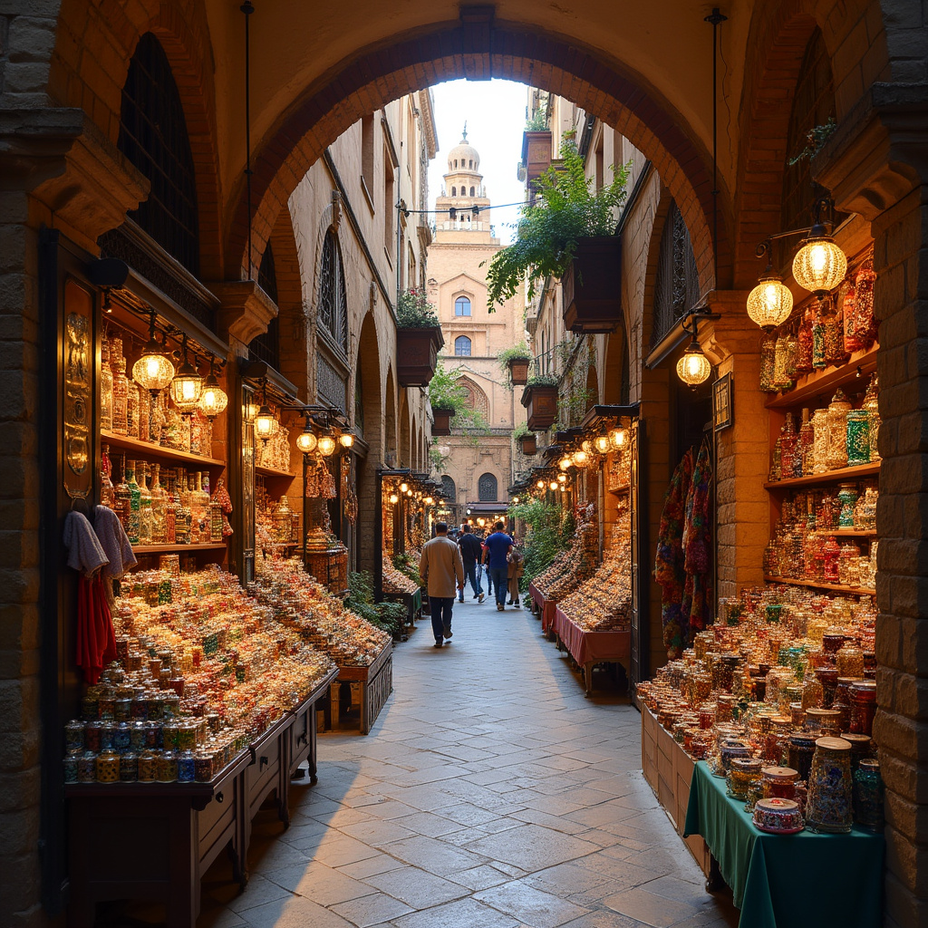 Khan El Khalili - labirynt wąskich uliczek z kolorowymi straganami