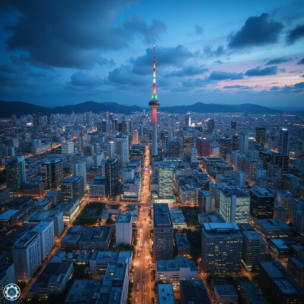 Fukuoka Tower widok na miasto z tarasu widokowego, nowoczesna architektura i panorama