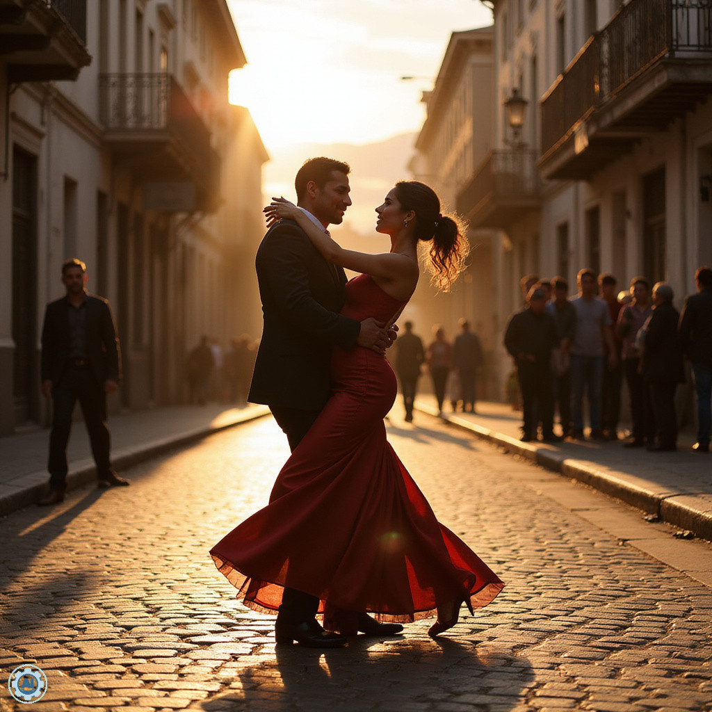 Para tańcząca tango na ulicy w Buenos Aires