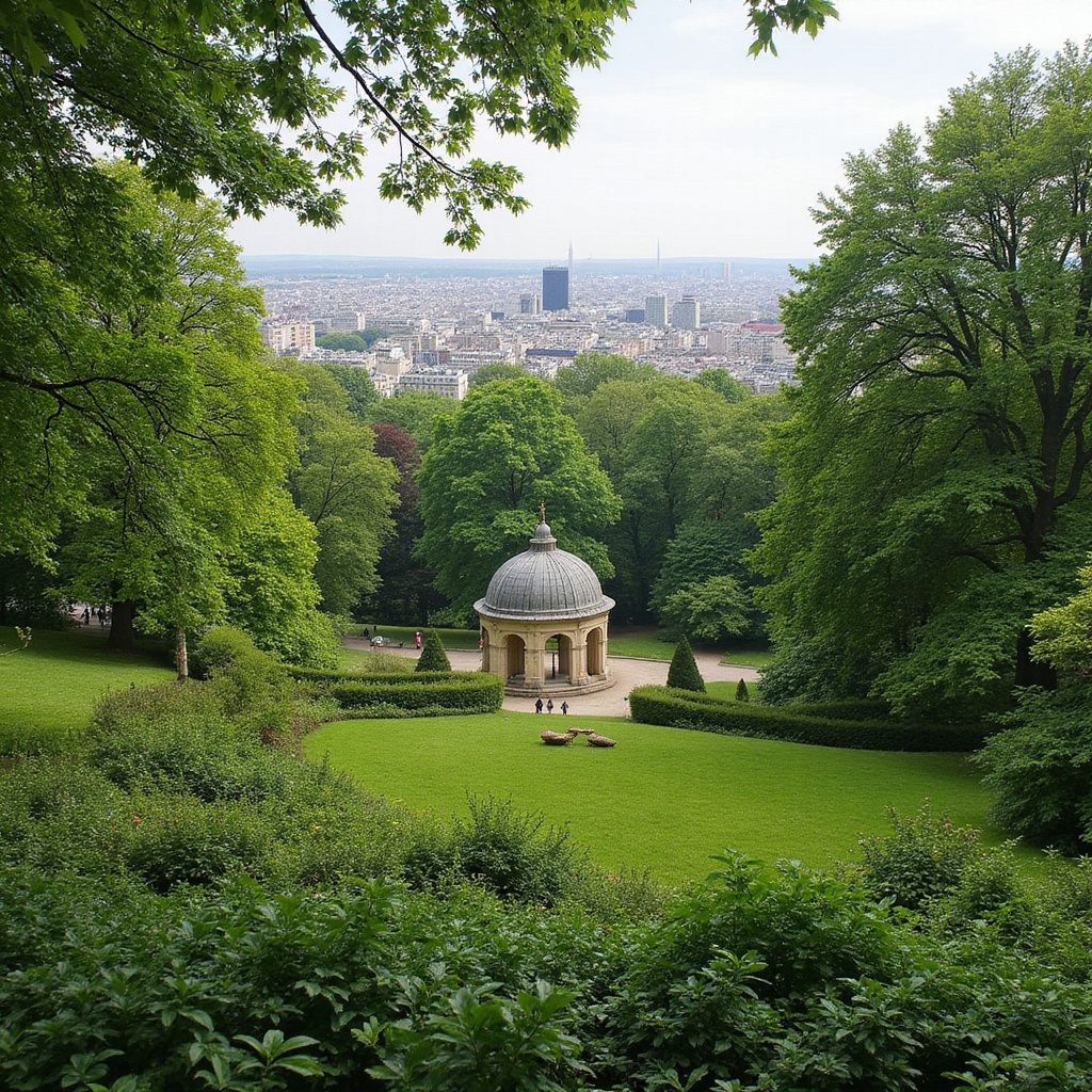 Park Buttes-Chaumont – zielona oaza w sercu Paryża z widokiem na świątynię Sybili