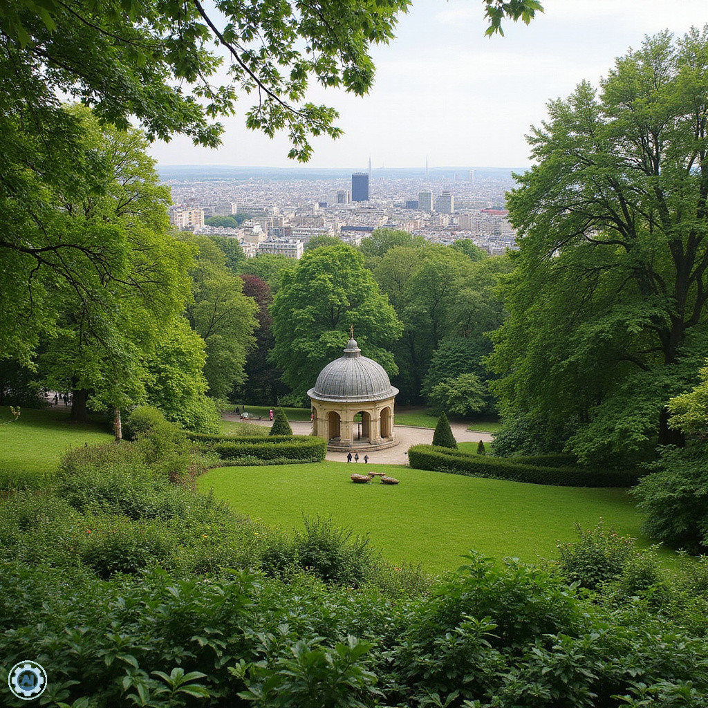 Park Buttes-Chaumont – zielona oaza w sercu Paryża z widokiem na świątynię Sybili