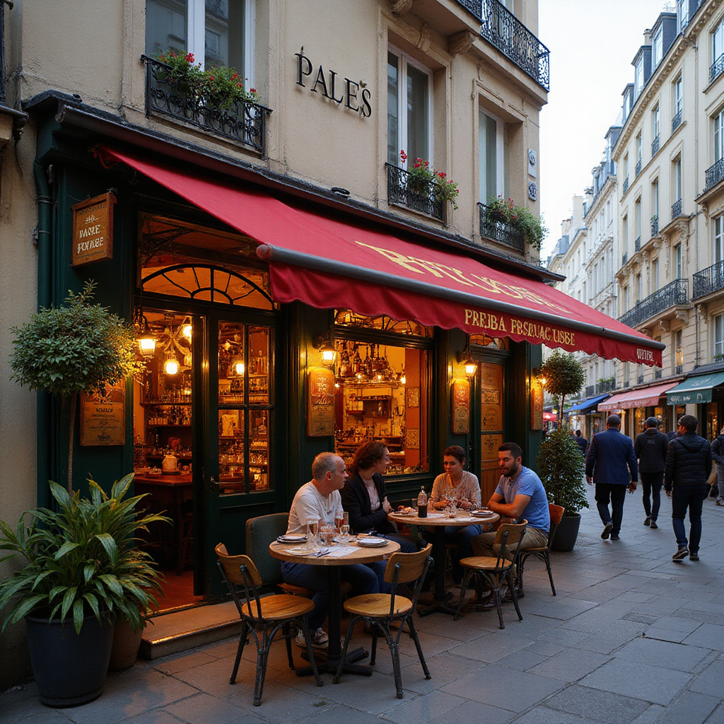 ulica w Paryżu z restauracją serwującą dania francusko-afrykańskie