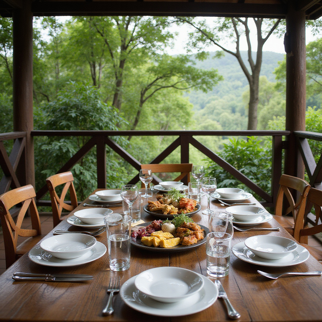 Brunch w Aldea Zama – patio z widokiem na dżunglę i świeże dania