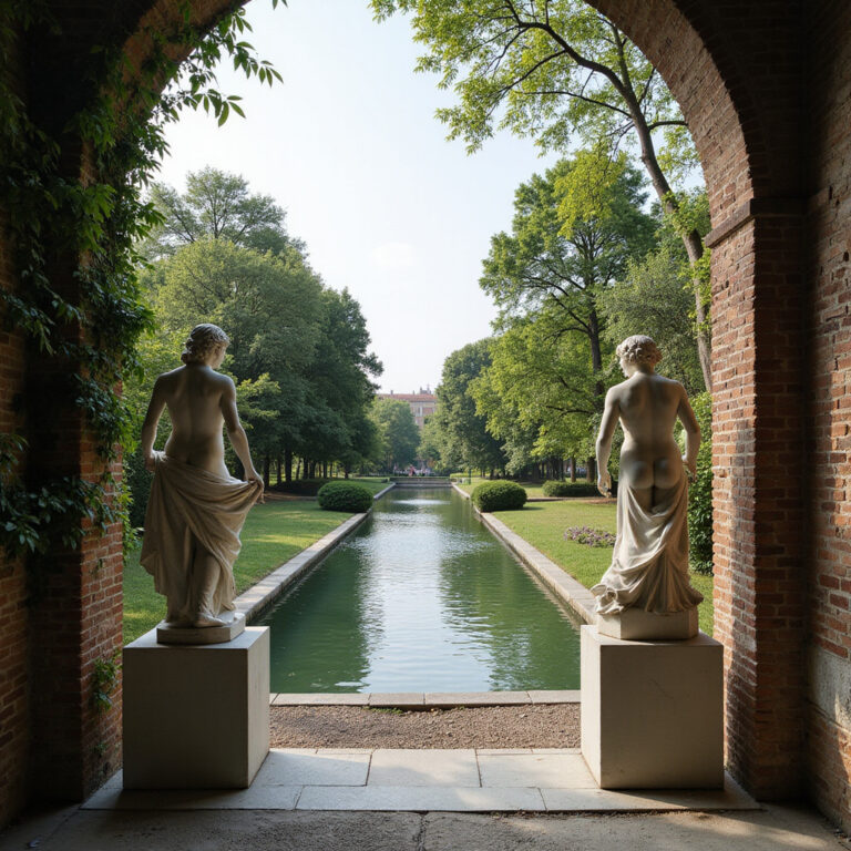 Peggy Guggenheim Collection widok na Canal Grande z ogrodem rzeźb