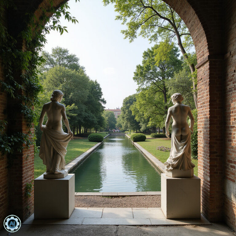 Peggy Guggenheim Collection widok na Canal Grande z ogrodem rzeźb