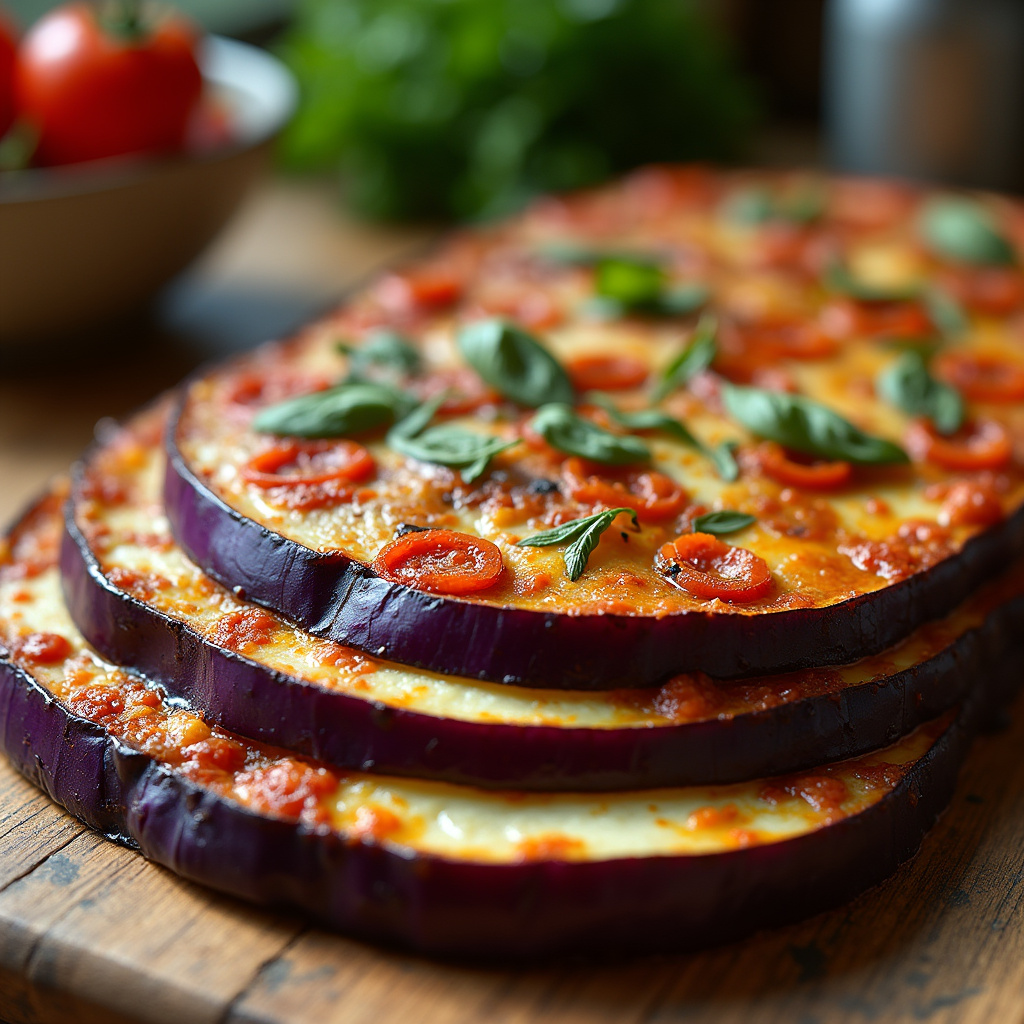 Plastry bakłażana przygotowane do musaki - grecki kulinarny kadr