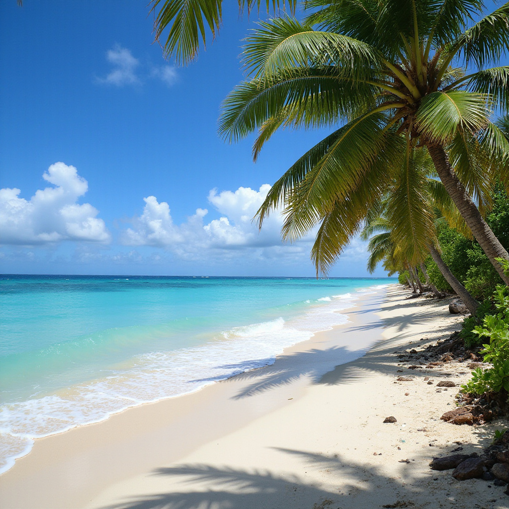 Playa Cosón w Las Terrenas - piaszczysta plaża z palmami i turkusową wodą