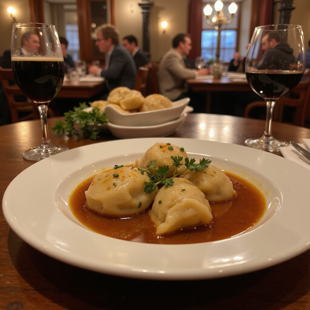 Restauracja w Pradze serwująca knedliki z piwnym sosem