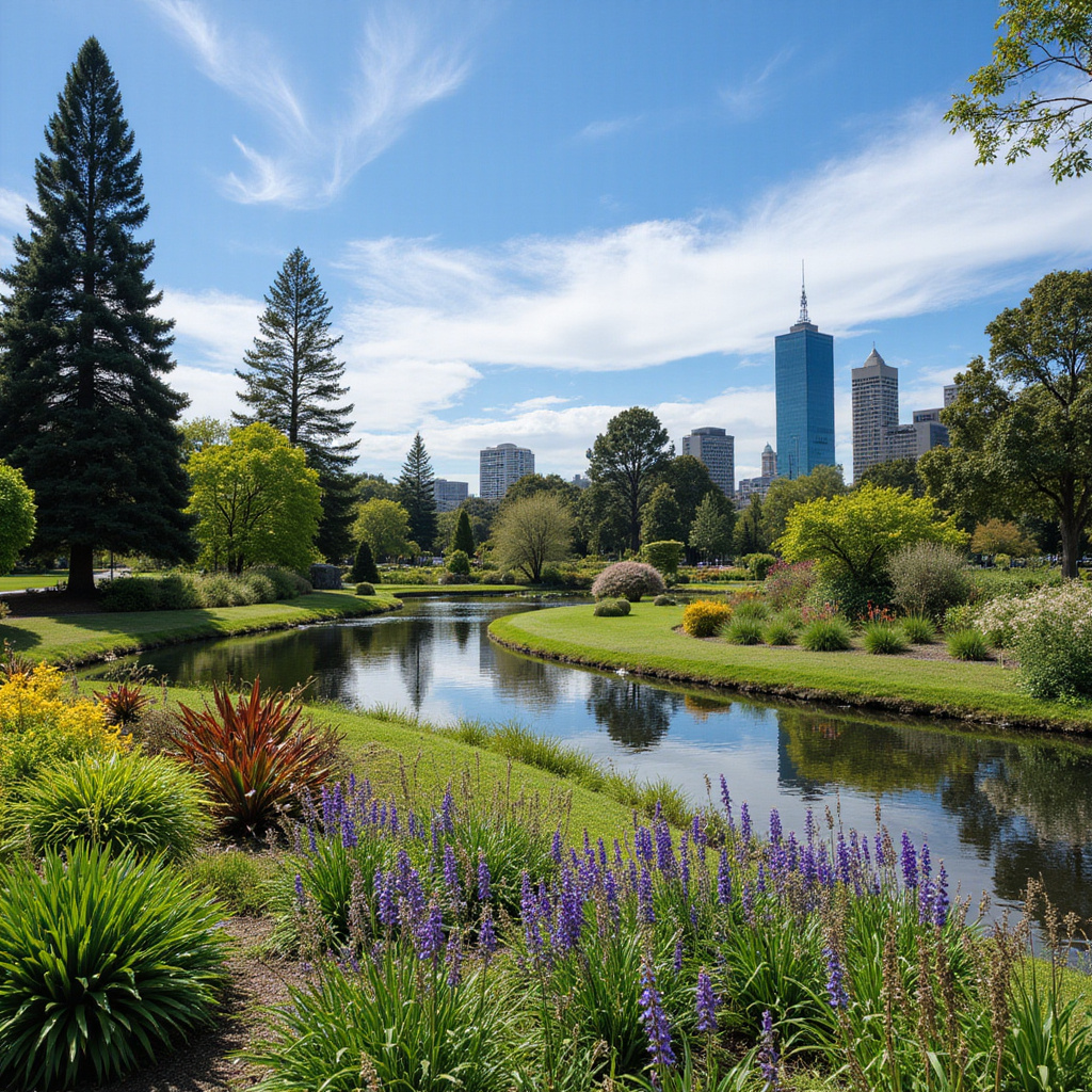 Widok na Royal Botanic Gardens w Melbourne, zielona oaza w mieście