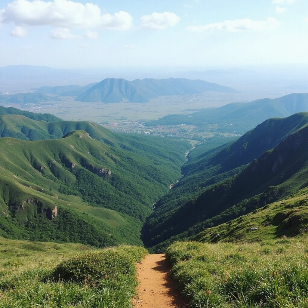 Szlak trekkingowy w Ngong Hills z panoramą Rift Valley