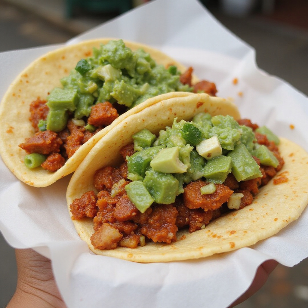 Tacos al pastor na stoisku Don Chucho w Mercado 28