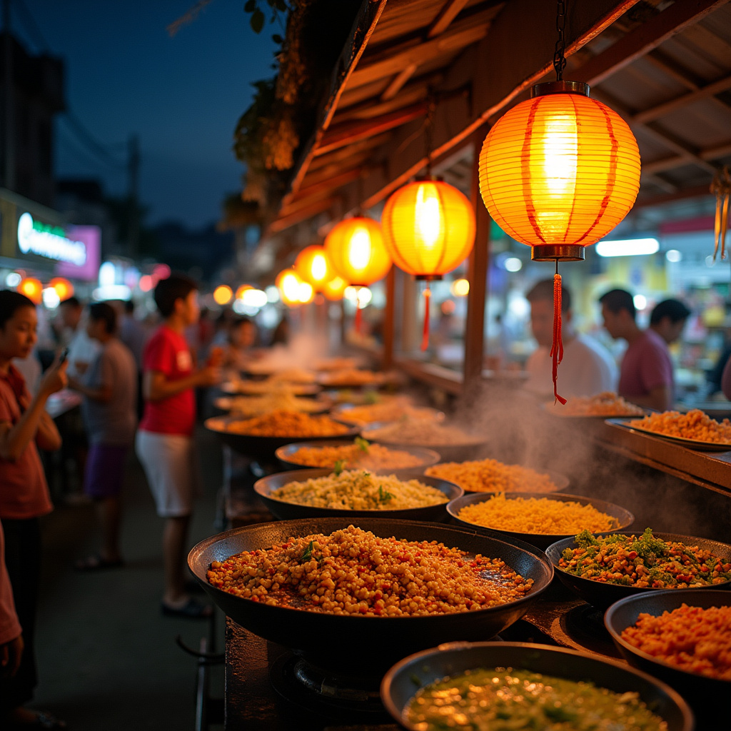 tajskie street food na nocnym targu w Hua Hin
