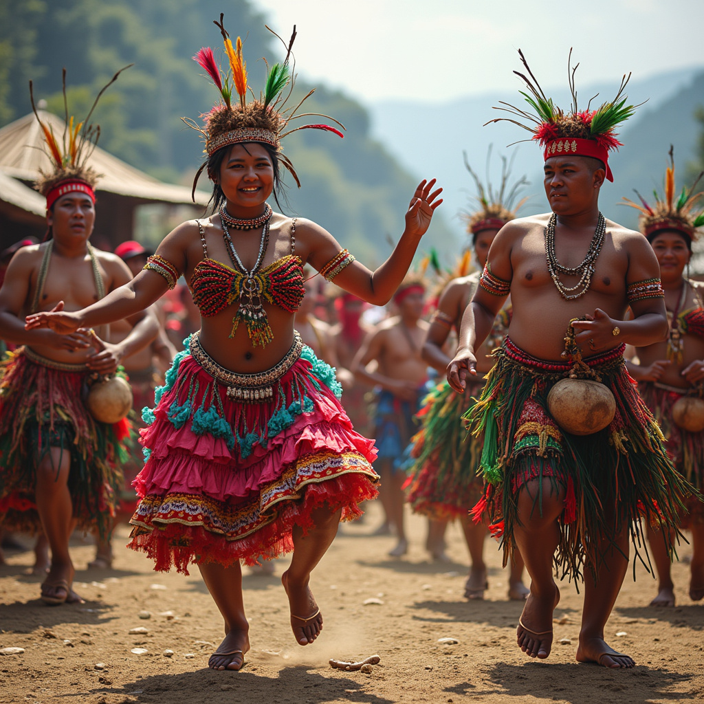 Tradycyjny taniec plemienia Igorot w regionie Cordillera, kultura filipińska, festiwal