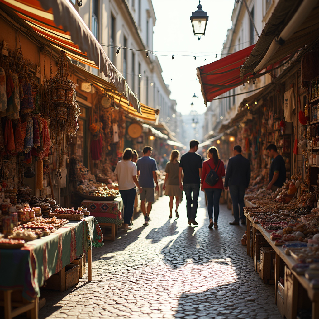 Targ Feira da Ladra w Alfamie z lokalnymi produktami i pamiątkami