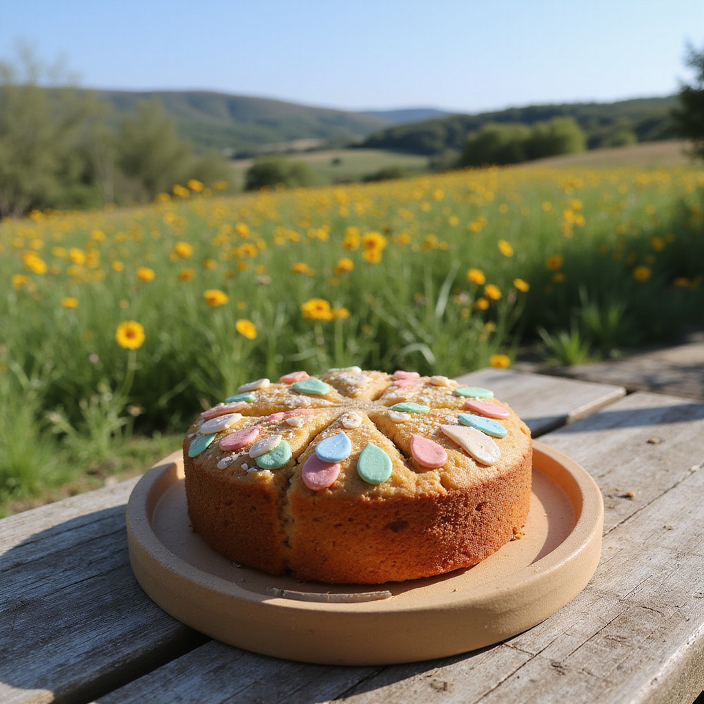 Tradycyjne ciasto Figolli na tle wiosennego krajobrazu Gozo