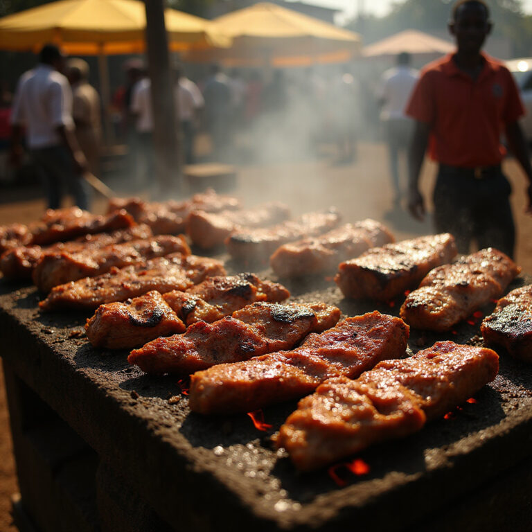 Nyama choma – grillowane mięso w Nairobi, tradycyjne danie Kenii