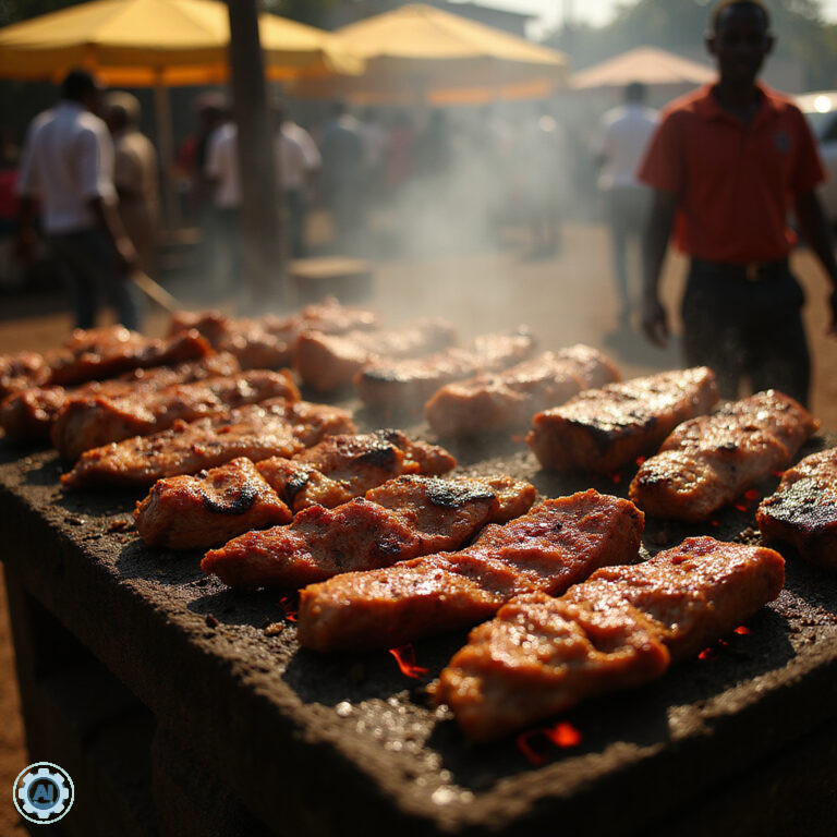 Nyama choma – grillowane mięso w Nairobi, tradycyjne danie Kenii