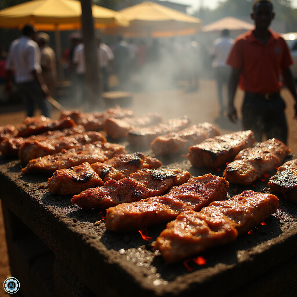 Nyama choma – grillowane mięso w Nairobi, tradycyjne danie Kenii