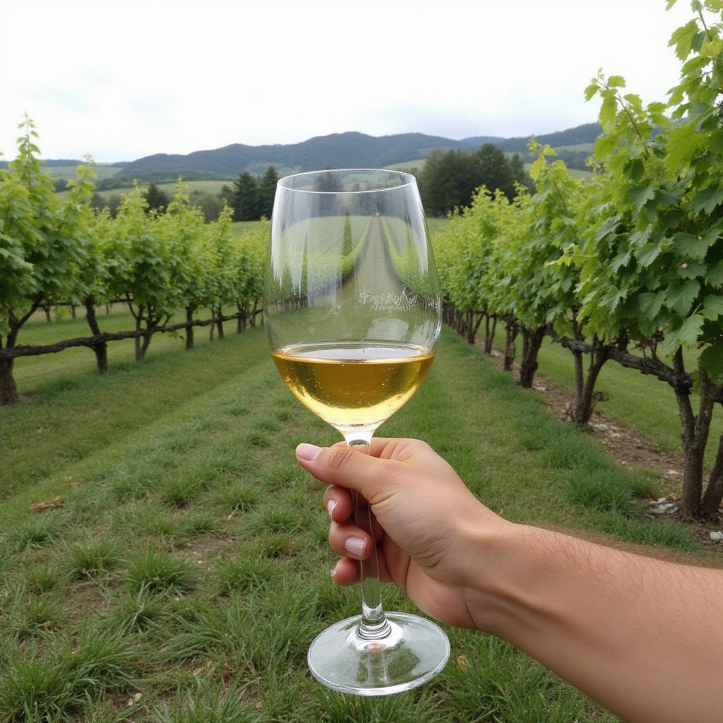 Tradycyjne wino txakoli w winnicy Ameztoi, Kraj Basków