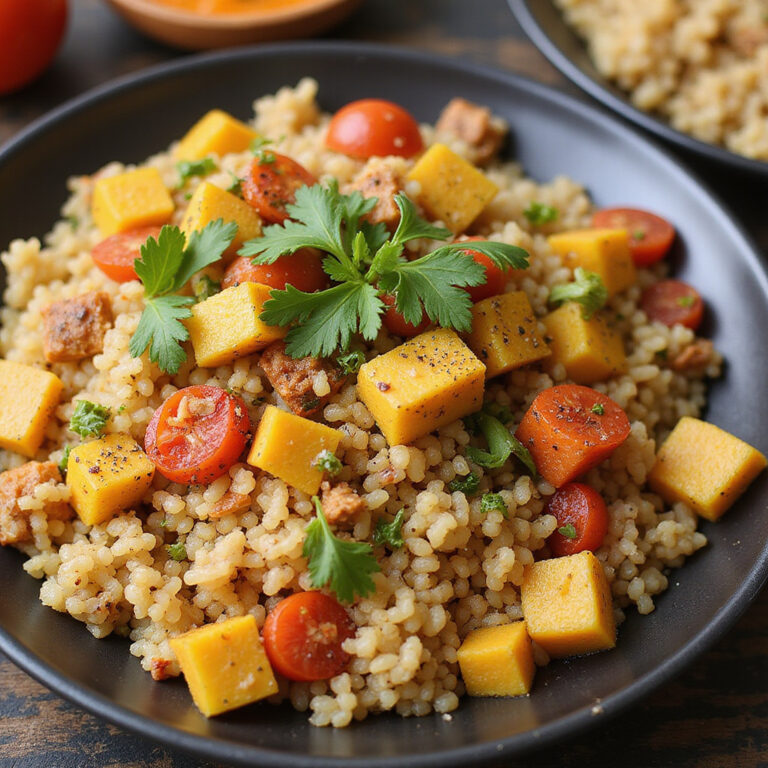 Tradycyjny kuskus berberyjski z warzywami i przyprawami