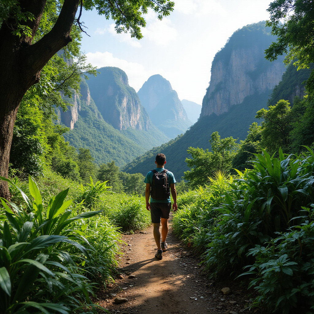 Trekking przez dżunglę pod Chiang Mai z widokiem na góry