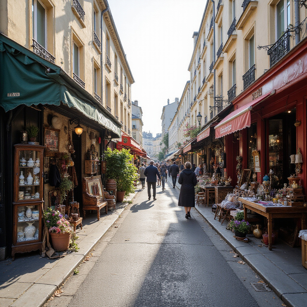 Ulica w Paryżu prowadząca do pchlego targu Saint-Ouen