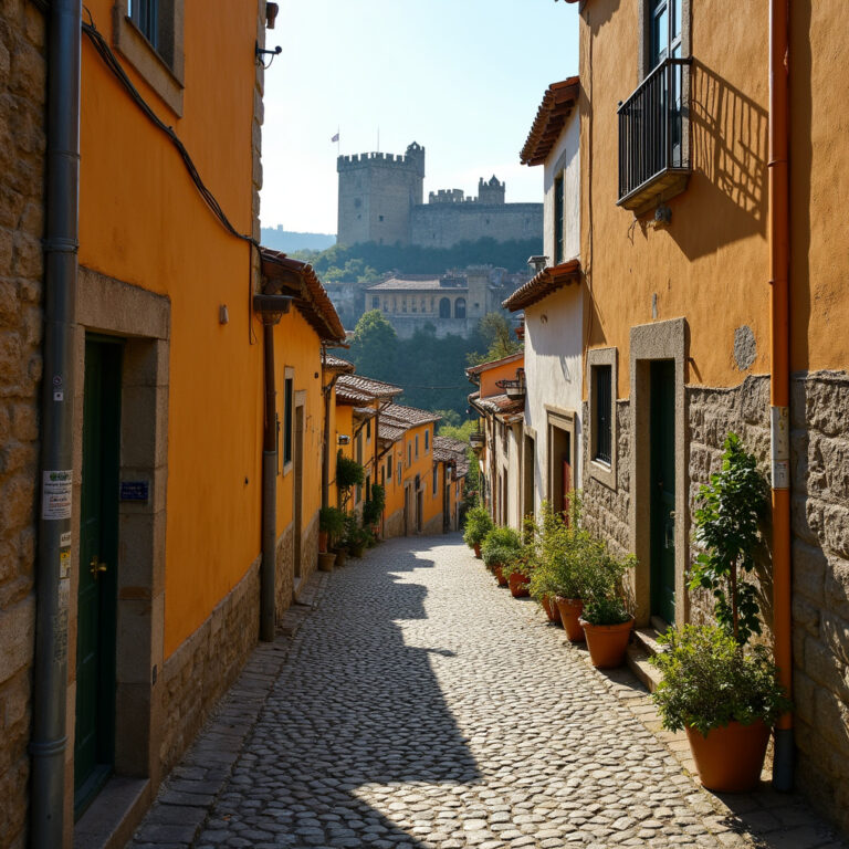 Ulica w Montemor-o-Novo prowadząca do warownego zamku