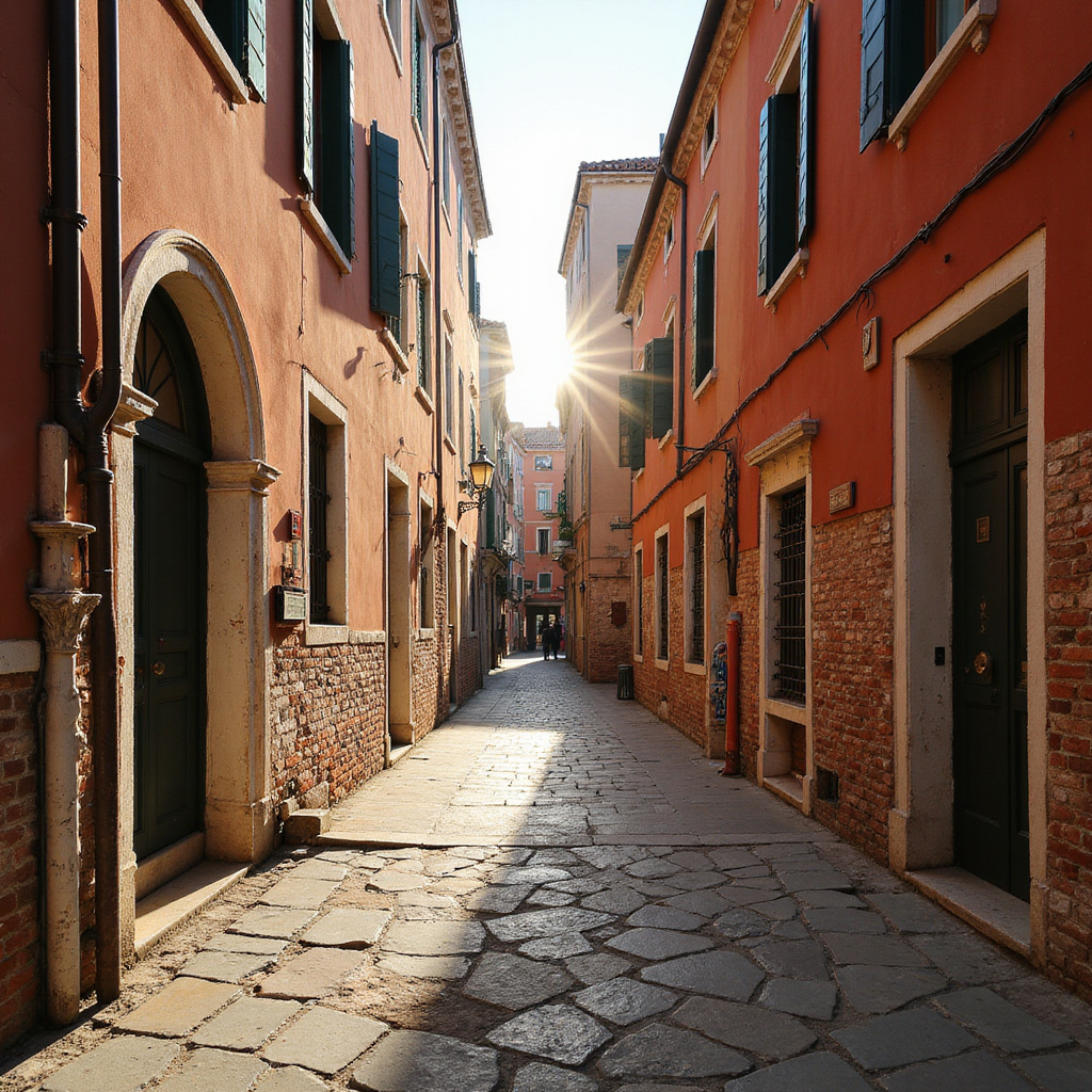 Wenecja uliczka w Dorsoduro prowadząca do muzeum sztuki