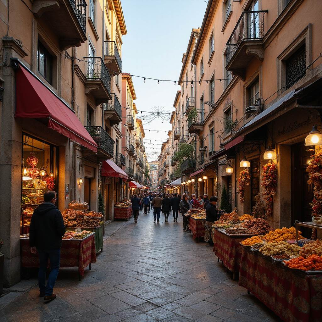 Uliczka w Puli z festiwalowymi stoiskami i aromatami lokalnej kuchni